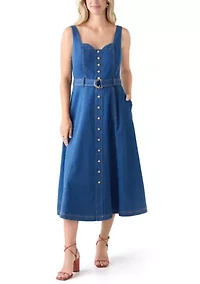 Women's Sleeveless Sweetheart Neck Fit and Flare Dress