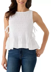 Women's Smocked Side Tie Top