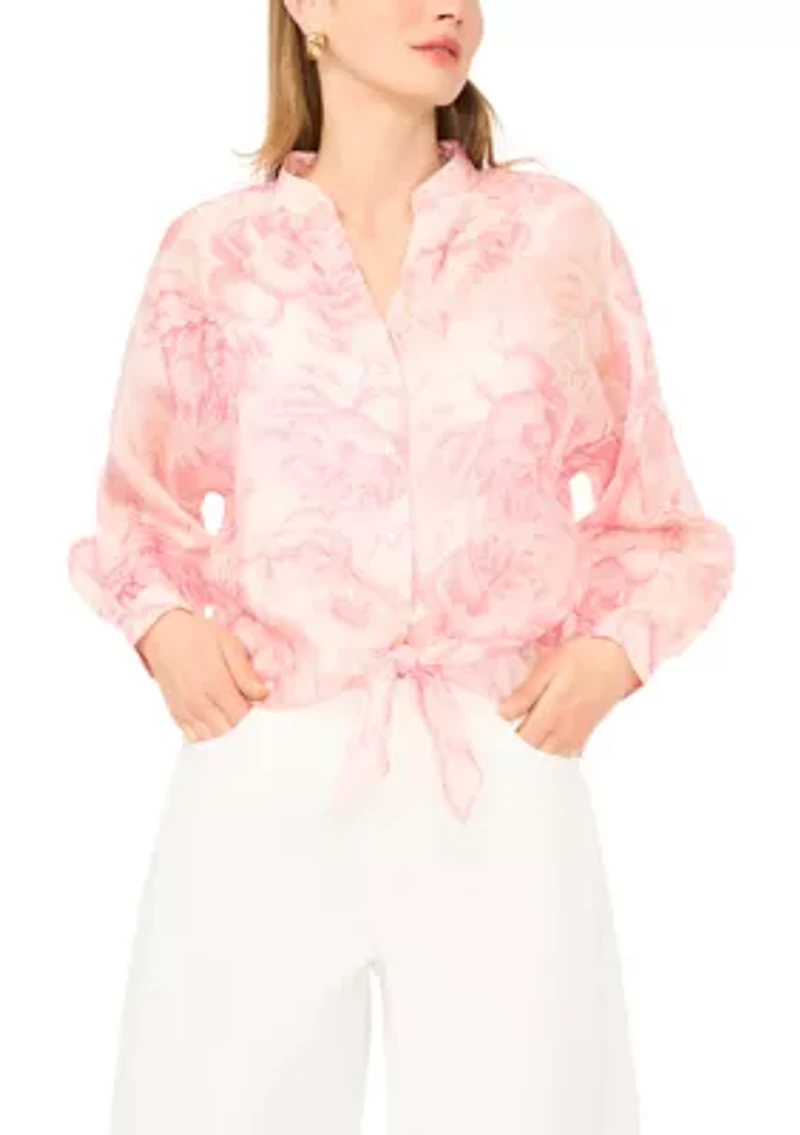 Women's Long Sleeve Button Down Blouse