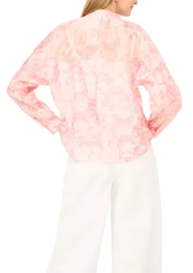 Women's Long Sleeve Button Down Blouse