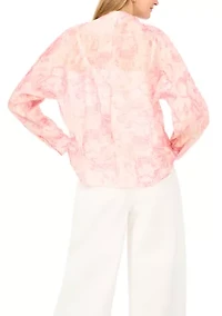 Women's Long Sleeve Button Down Blouse