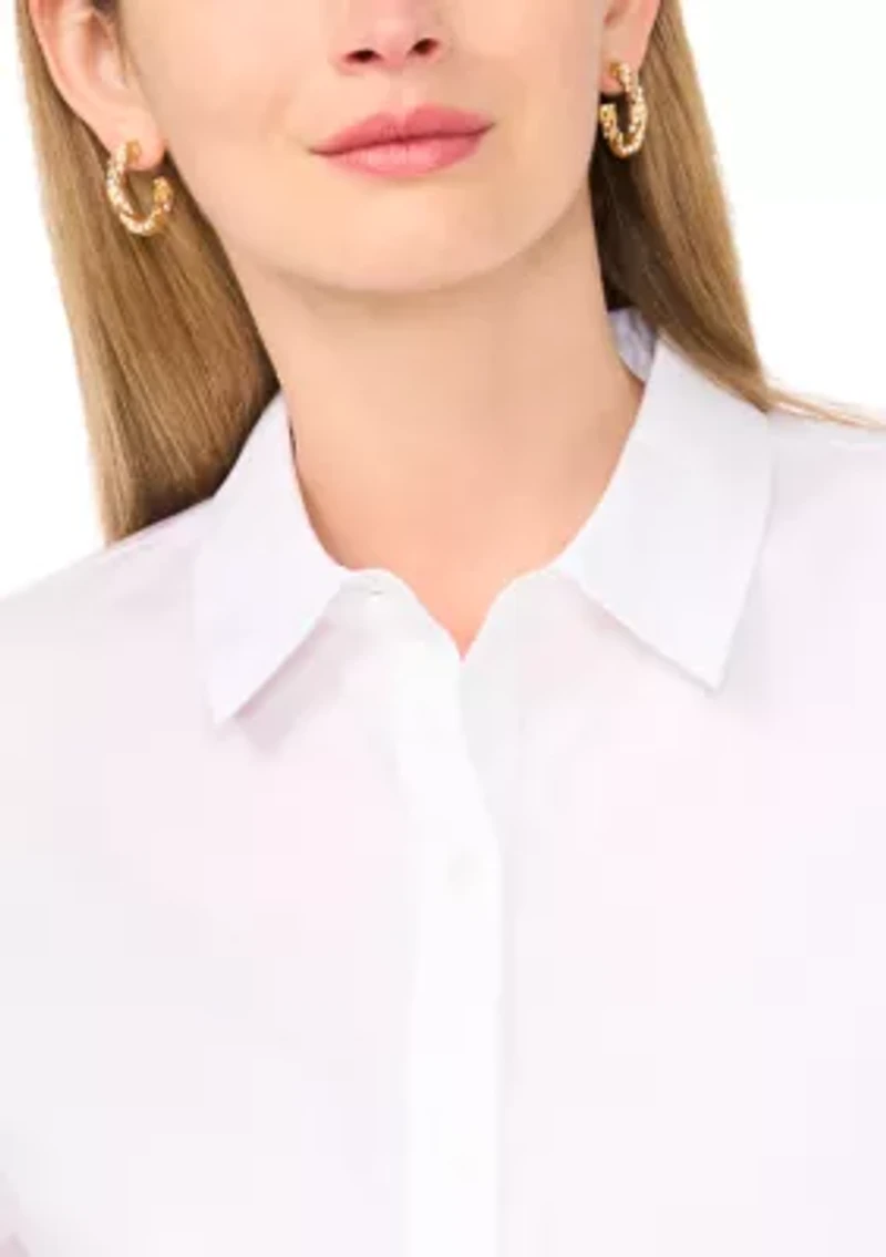 Women's Long Sleeve Ruffle Hem Top