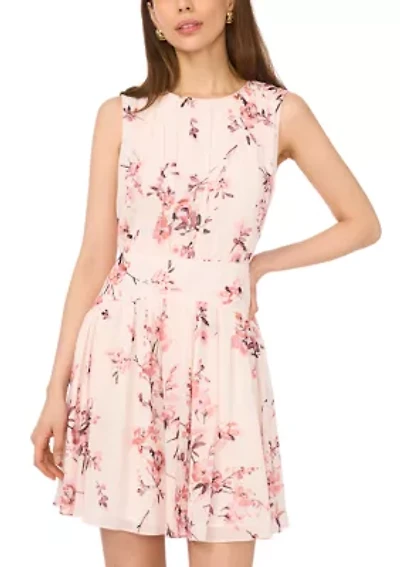 Women's Sleeveless Shirred Mini Dress