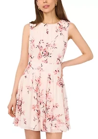 Women's Sleeveless Shirred Mini Dress