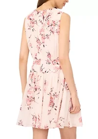 Women's Sleeveless Shirred Mini Dress