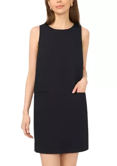 Women's Sleeveless High Neck Shift Dress
