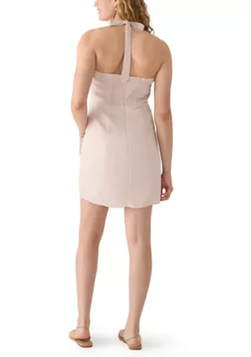 Women's Sleeveless Halter Neck Mini Dress