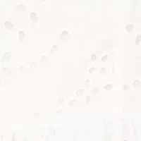 Women's Quarter Sleeve Square Neck Eyelet Midi Dress