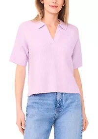 Women's Short Sleeve Sweater Shirt