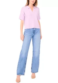 Women's Short Sleeve Sweater Shirt