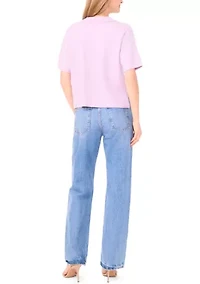 Women's Short Sleeve Sweater Shirt