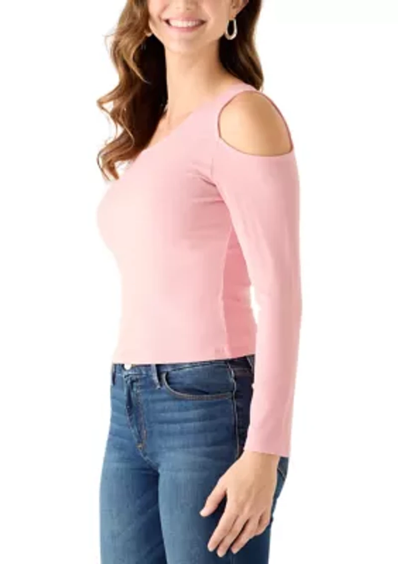 Women's Long Sleeve Asymmetrical One-Shoulder Top
