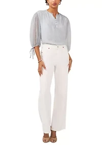 Women's Pintuck Blouse with Ties