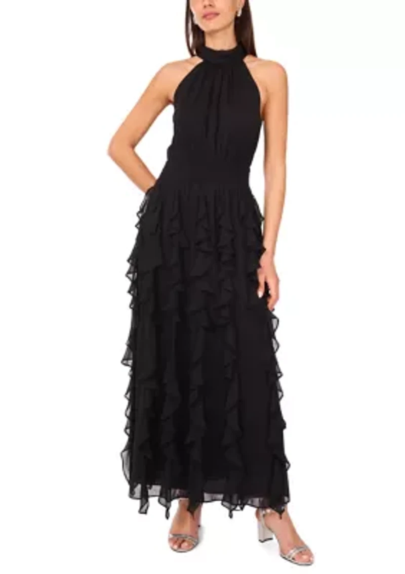 Women's Flounce Cascading Maxi Dress