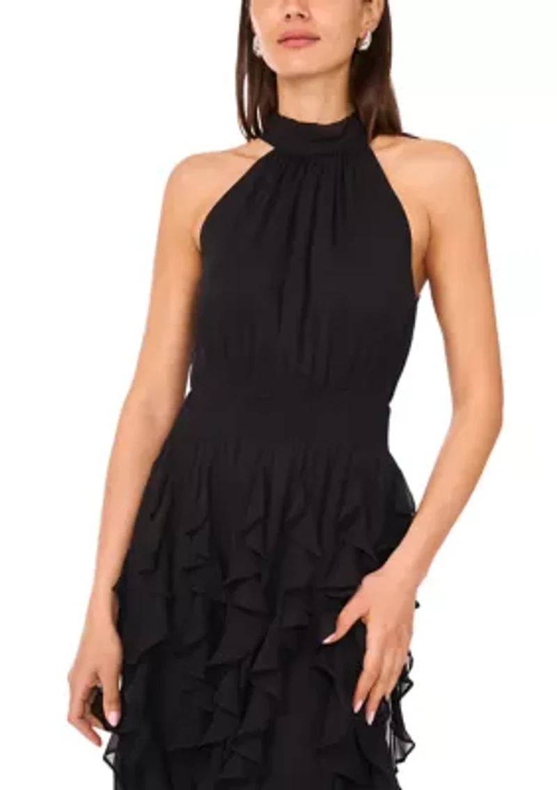 Women's Flounce Cascading Maxi Dress