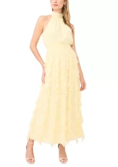 Women's Sleeveless Cascading Maxi Dress