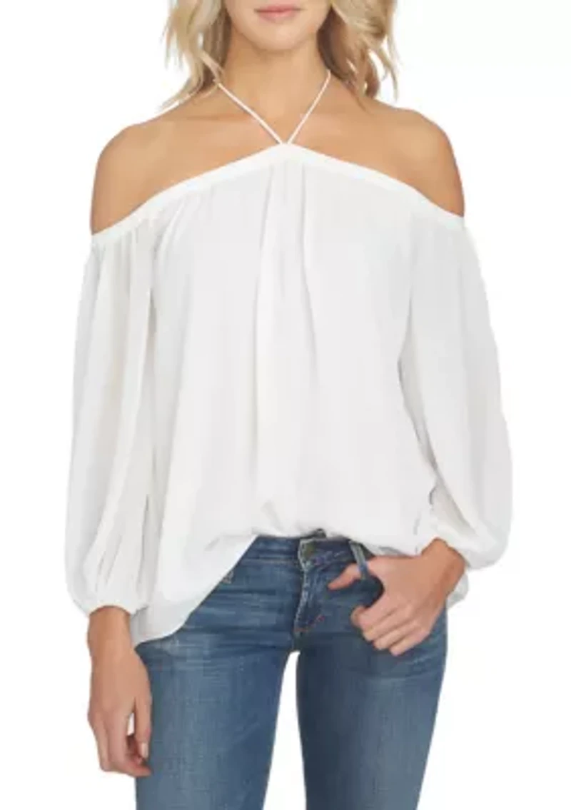 Women's Long Sleeve High Neck Blouse