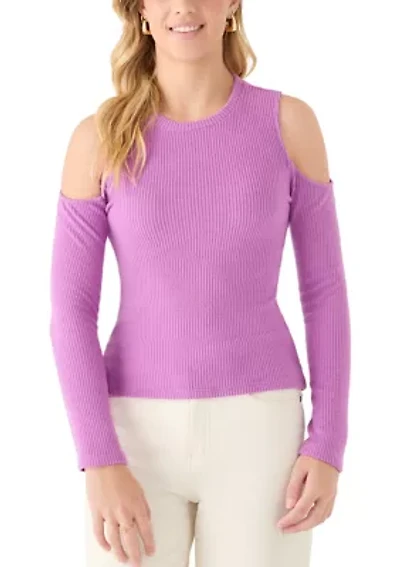 Women's Cold Shoulder Crew Neck Top