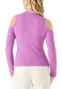 Women's Cold Shoulder Crew Neck Top