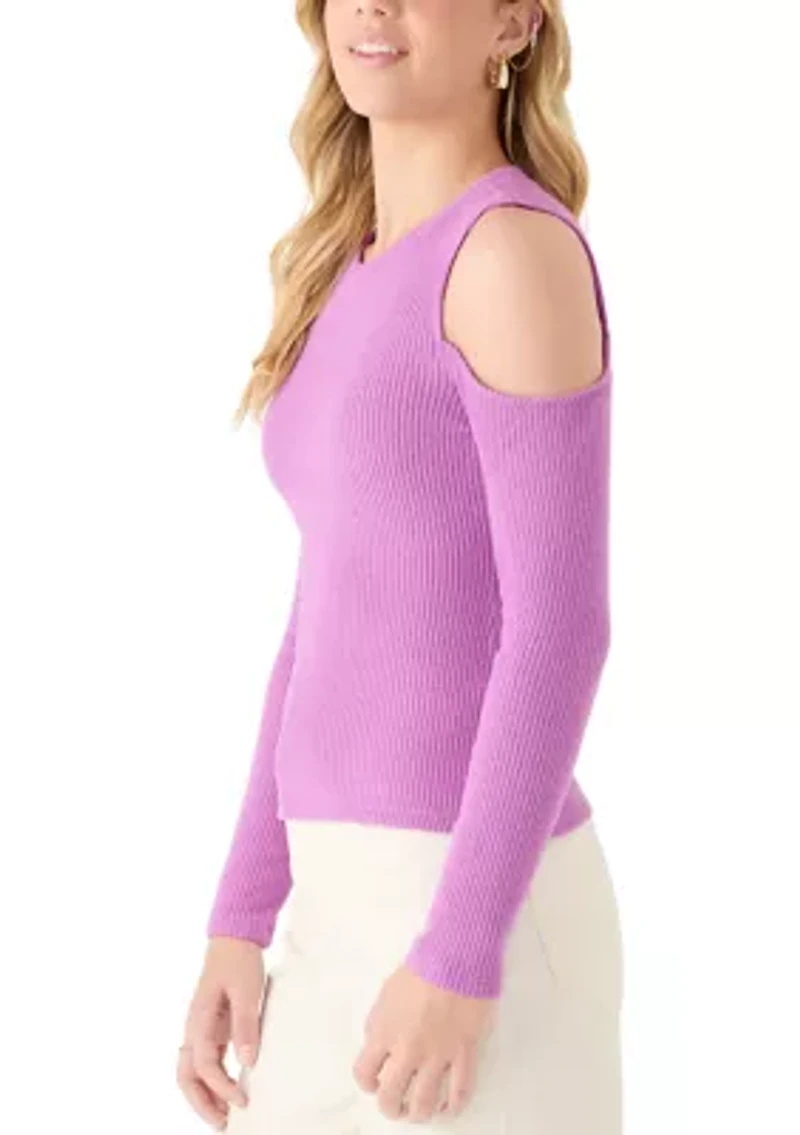 Women's Cold Shoulder Crew Neck Top