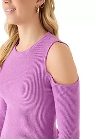 Women's Cold Shoulder Crew Neck Top
