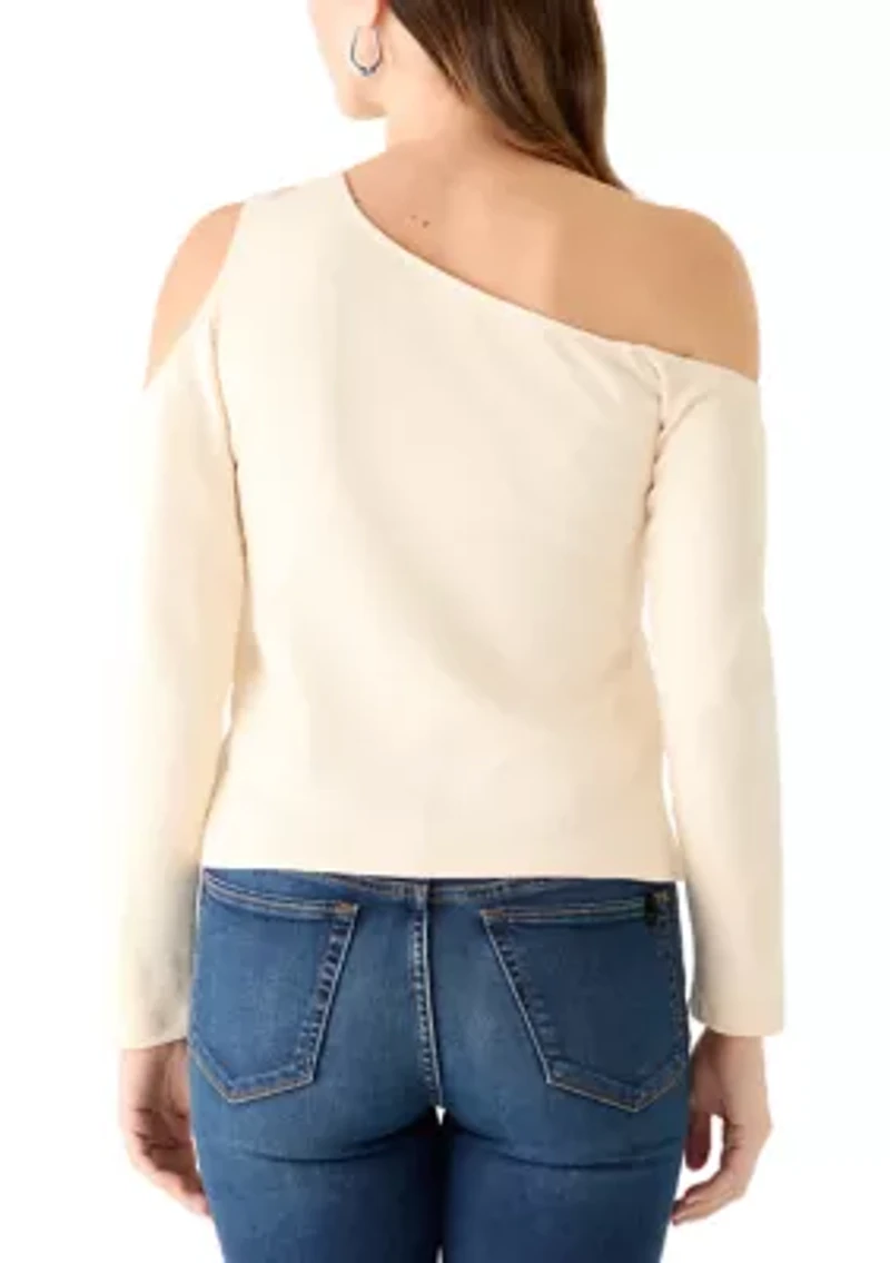 Women's Asymmetrical One Shoulder Long Sleeve Top