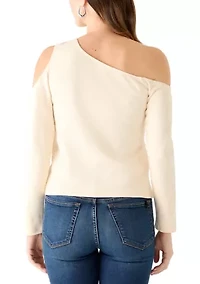 Women's Asymmetrical One Shoulder Long Sleeve Top