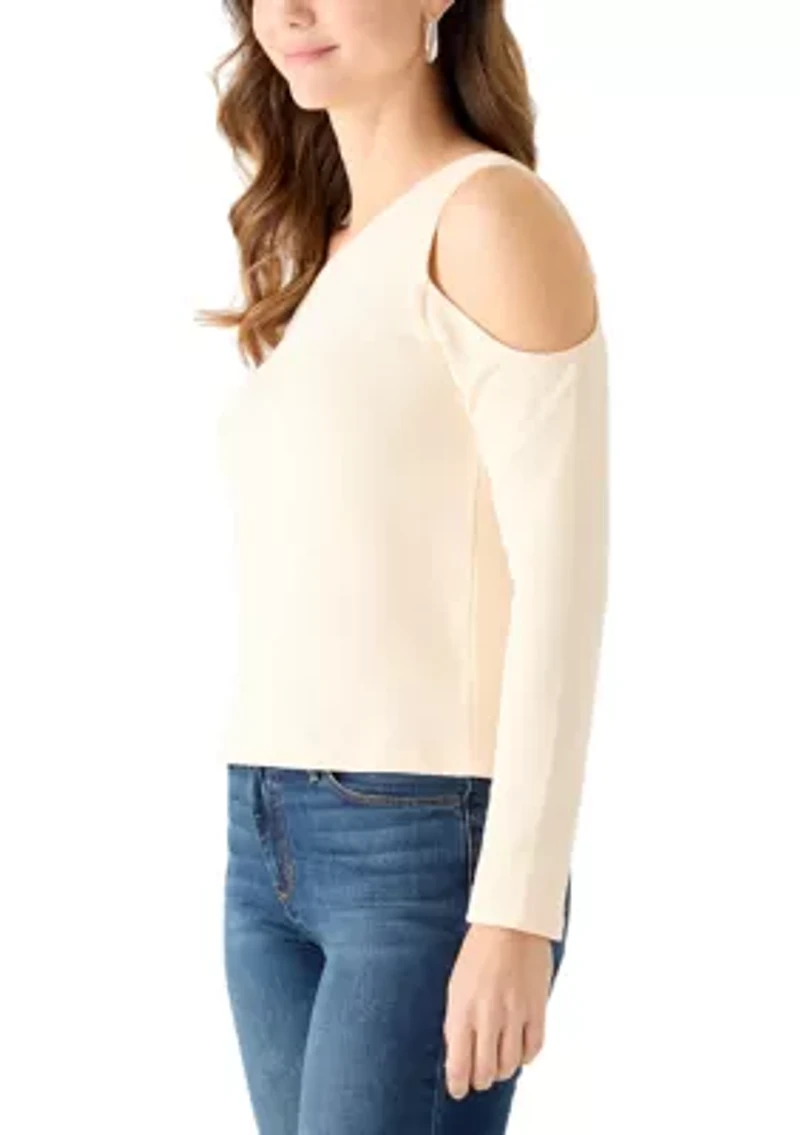 Women's Asymmetrical One Shoulder Long Sleeve Top