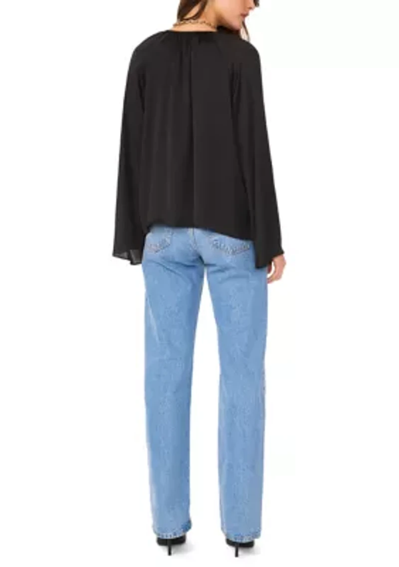 Women's Flutter Sleeve Blouse