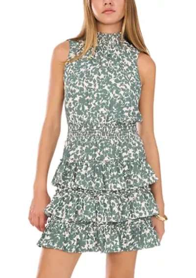 Women's Smocked Neck Tiered Mini Dress