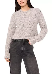 Women's Cable Knit Crew Neck Sweater