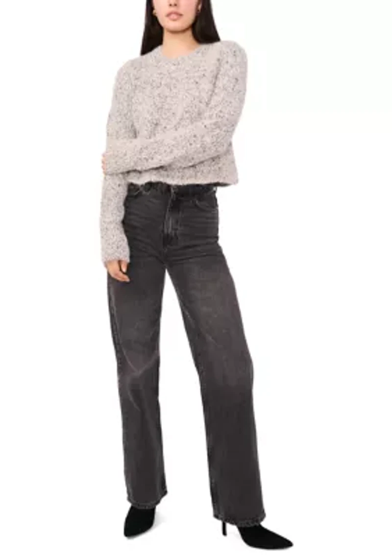 Women's Cable Knit Crew Neck Sweater