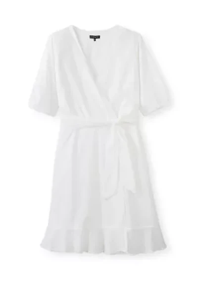 Plus Wrap Front Mini Dress