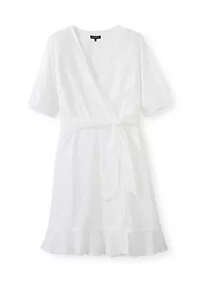 Plus Wrap Front Mini Dress