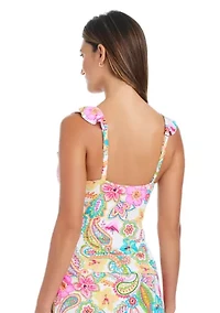 All Set For Summer Ruffle Tankini Swim Top