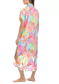 Bellissimo Botanica Pleated Long Dress Swim Coverup