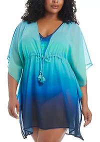 Plus Desert Mirage Ombré Caftan Swim Coverup