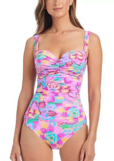 Women's Dream Weaver Shirred Bandeau One Piece Swimsuit
