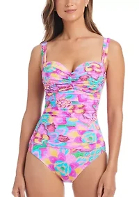 Women's Dream Weaver Shirred Bandeau One Piece Swimsuit