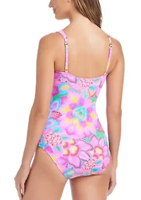 Women's Dream Weaver Shirred Bandeau One Piece Swimsuit