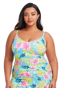 Plus Let's Get Away Tankini Swim Top