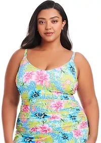 Plus Let's Get Away Tankini Swim Top