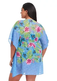 Plus Let's Get Away Chiffon Caftan Swim Coverup