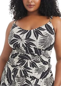 Plus Island Time Scoop Neck Tankini Swim Top