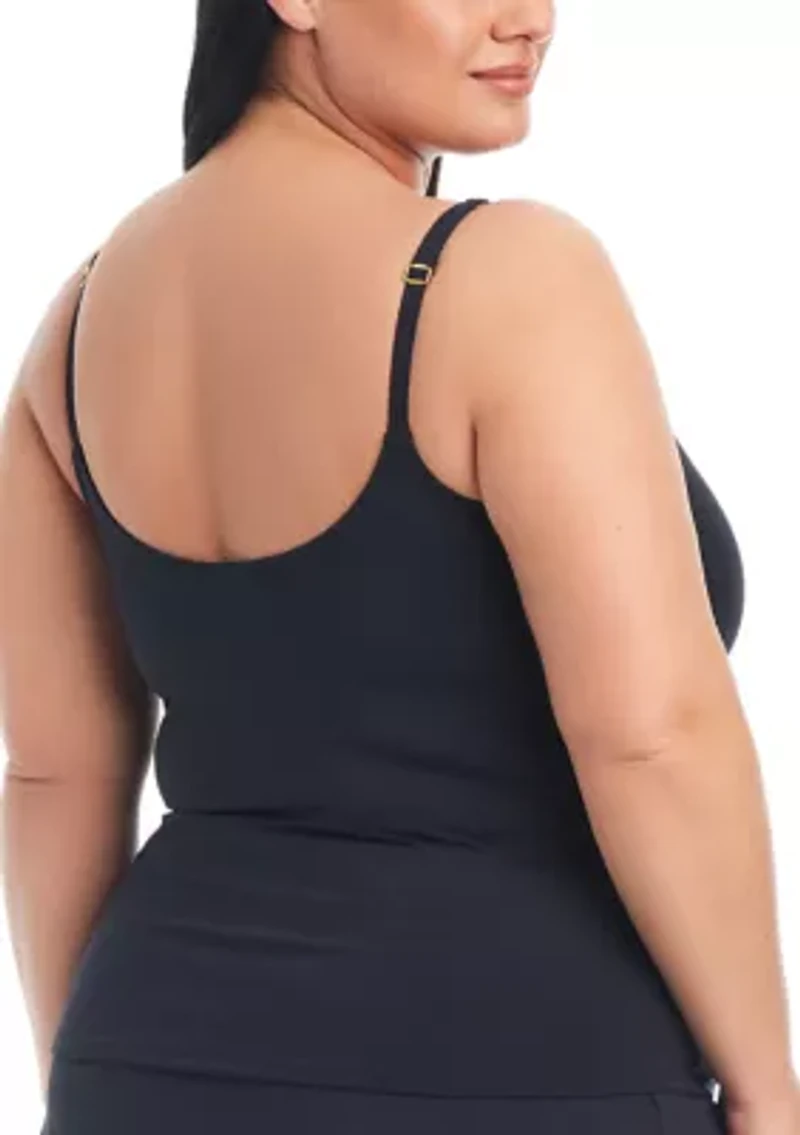 Plus Scoop Neck Tankini Top