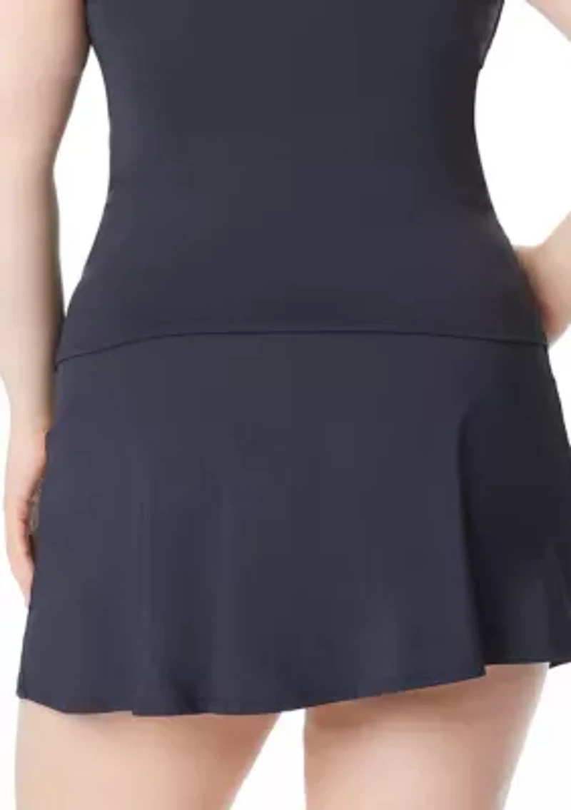 Plus Ring Me Up High Waisted Skirted Swim Bottoms