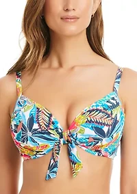 The Living is Easy Tie Front Bra Swim Top