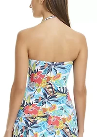 The Living Is Easy Twist Bandeau Tankini Swi Top