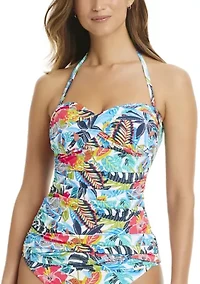 The Living Is Easy Twist Bandeau Tankini Swi Top