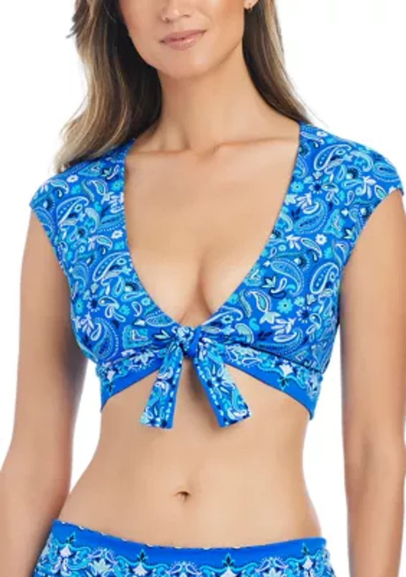 Meet Me Sorrento Cap Sleeve Swim Top